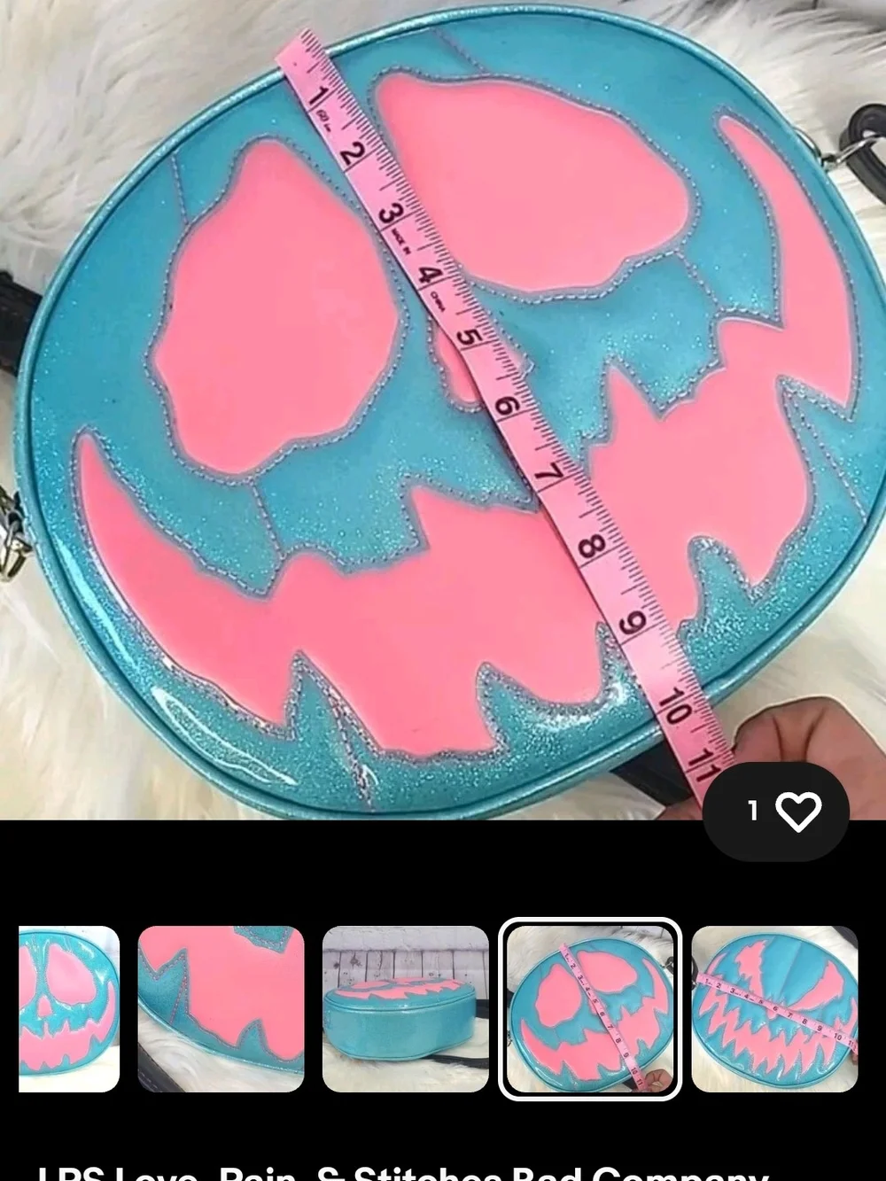 Love Pain And Stitches Pink And Blue Pumpkin Kult Bag